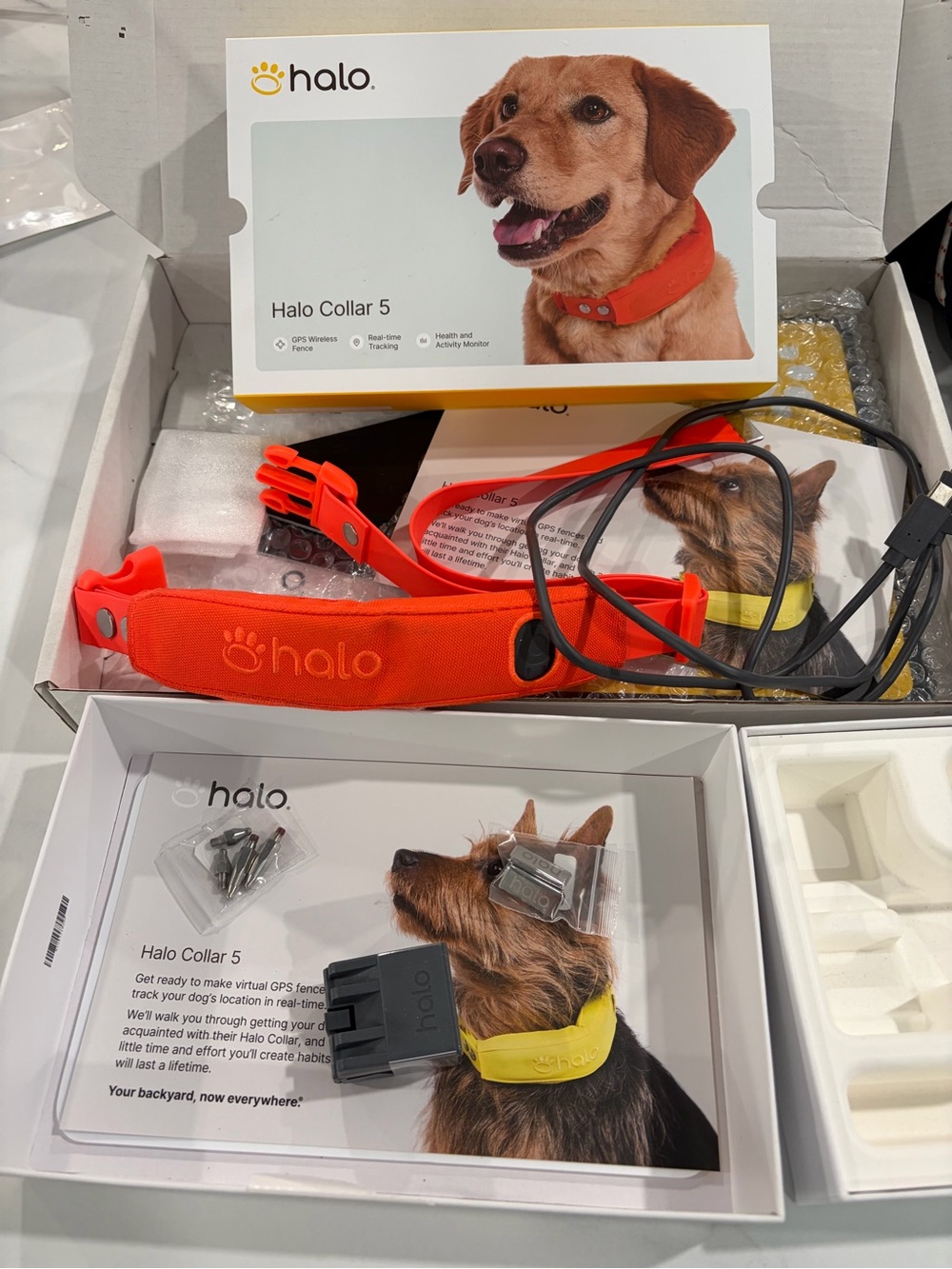 44% off!!! 2 Halo 5 Dog Collars with GPS Collar 5 Accessories